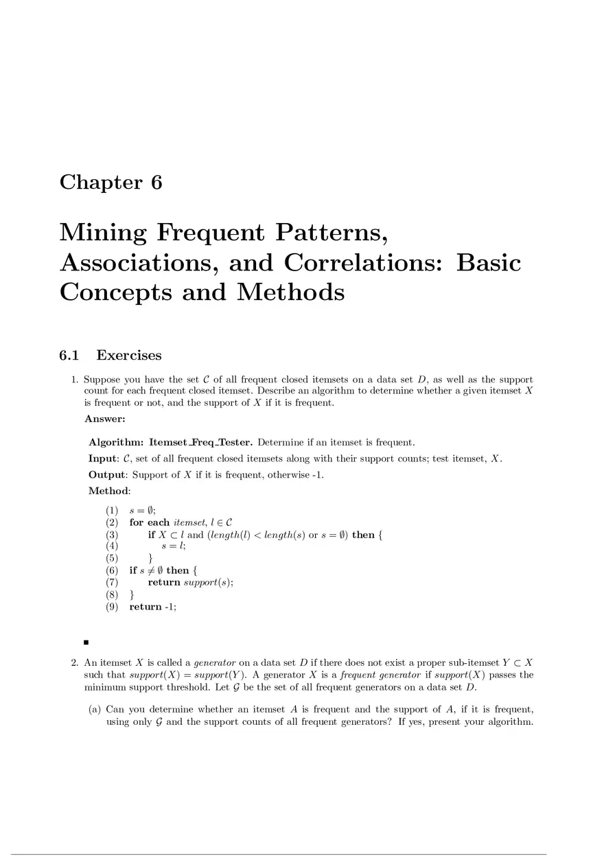 Solution Manual for Data Mining Chapter 6 - Page 1