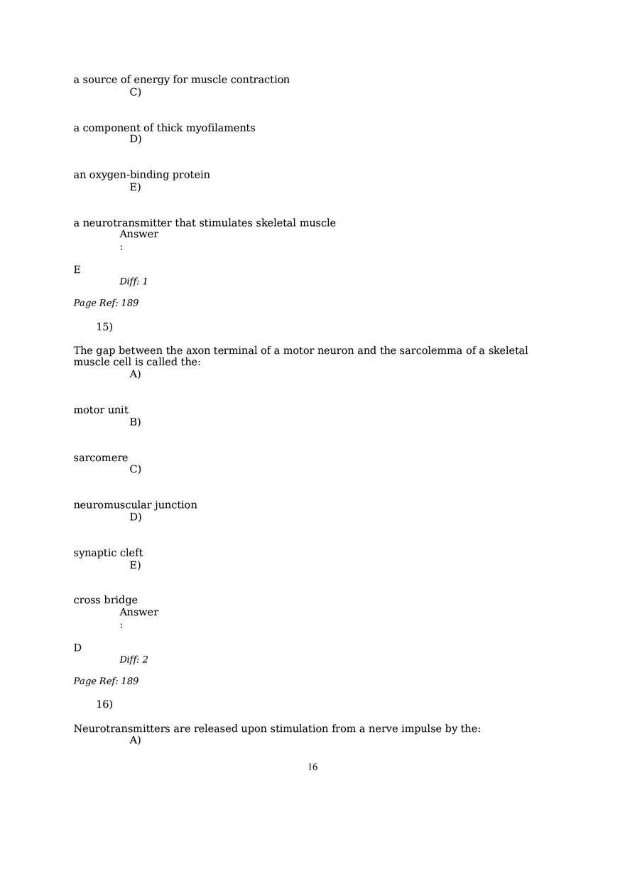 The Muscular System Questions and Answers (7-21) - Page 5