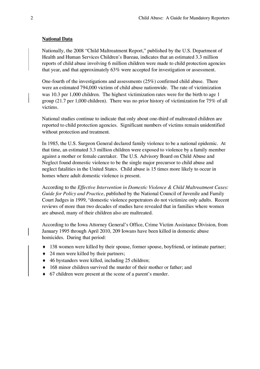 Child Abuse - A Guide for Mandatory Reporters Part 1 - Page 2