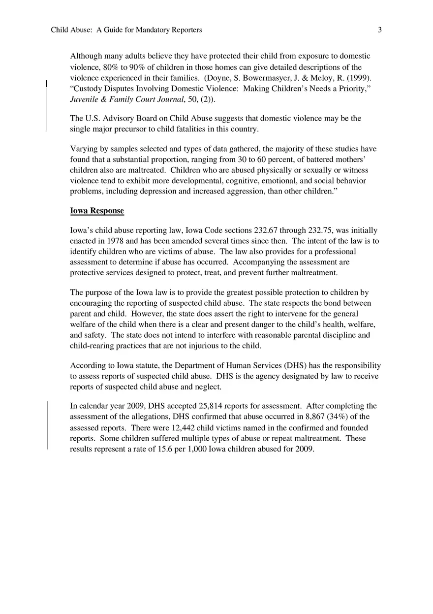 Child Abuse - A Guide for Mandatory Reporters Part 1 - Page 3