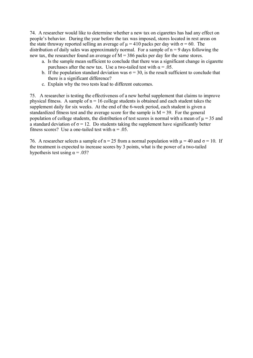 Introduction to Hypothesis Testing Answer Key - Page 8