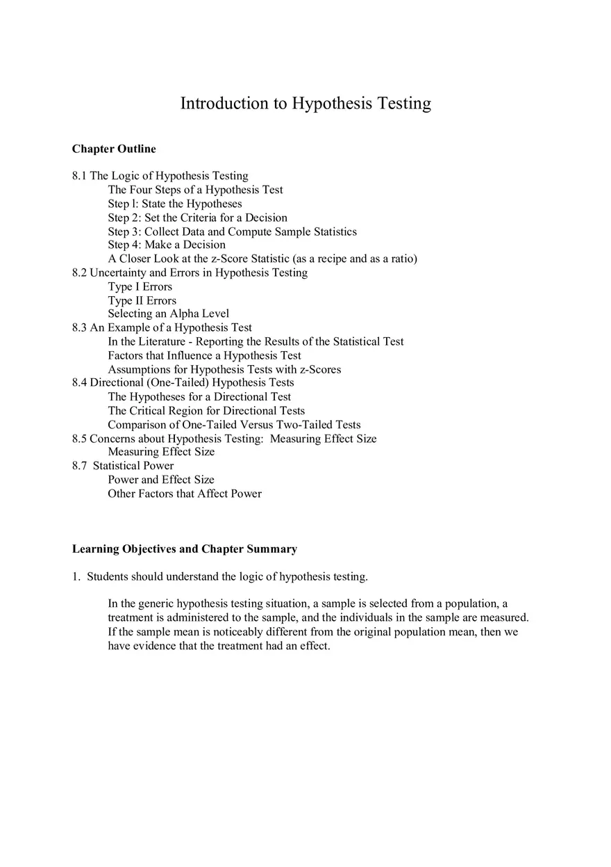 Introduction to Hypothesis Testing Answer Key - Page 9