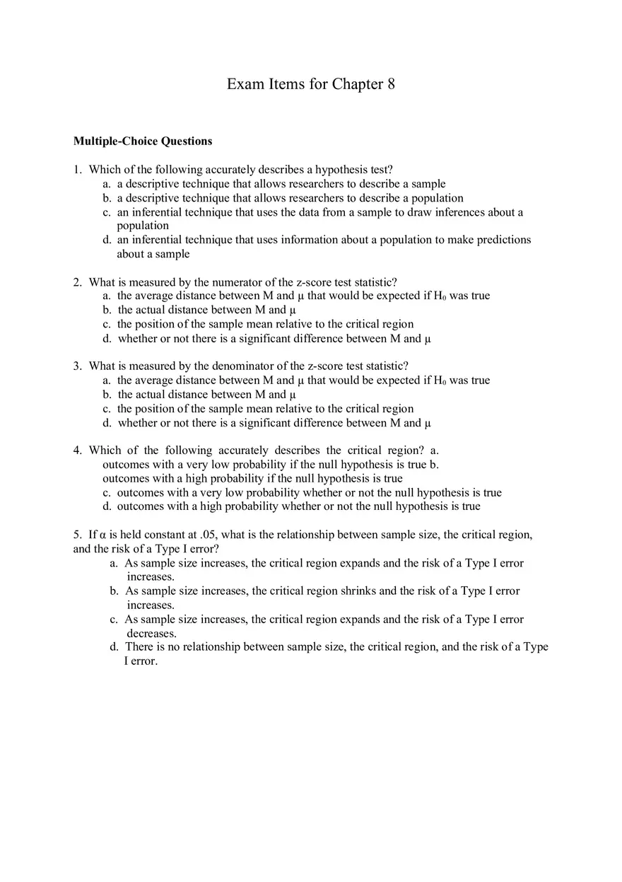 Introduction to Hypothesis Testing Answer Key - Page 12