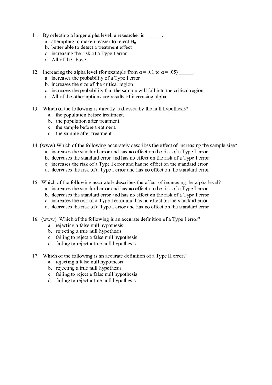 Introduction to Hypothesis Testing Answer Key - Page 14