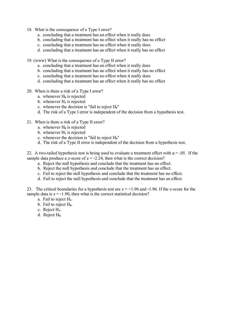 Introduction to Hypothesis Testing Answer Key - Page 15