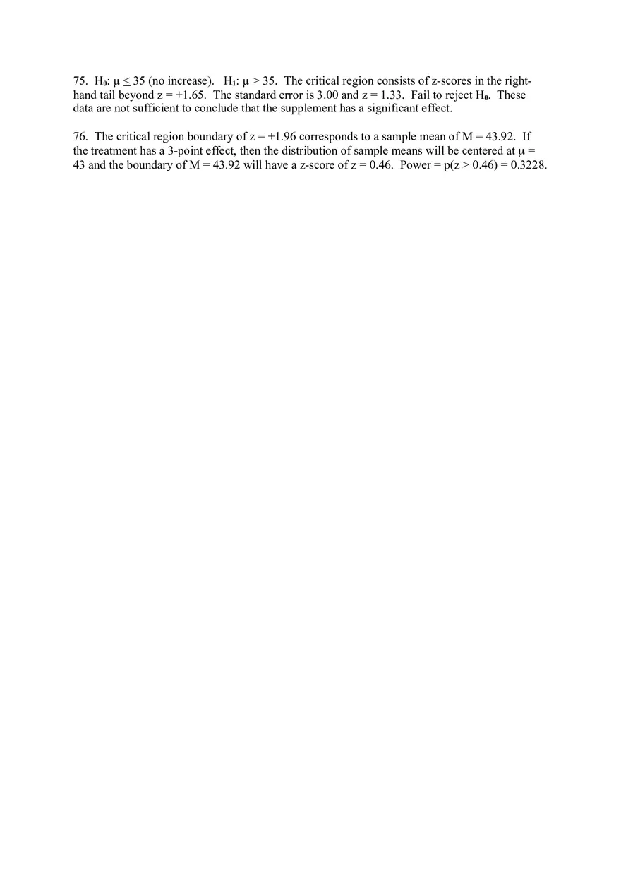 Introduction to Hypothesis Testing Answer Key - Page 2