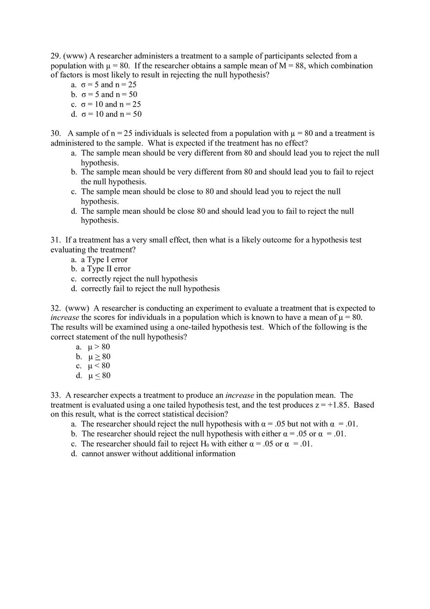 Introduction to Hypothesis Testing Answer Key - Page 3