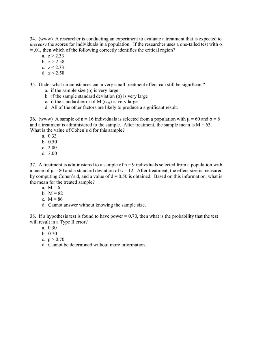 Introduction to Hypothesis Testing Answer Key - Page 4