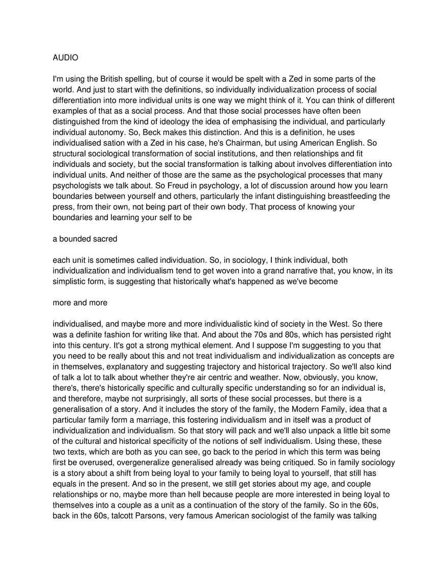 Social Change, Individualization, and Individualism - Page 12