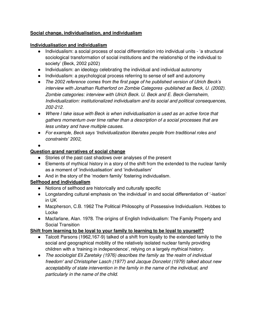 Social Change, Individualization, and Individualism - Page 1