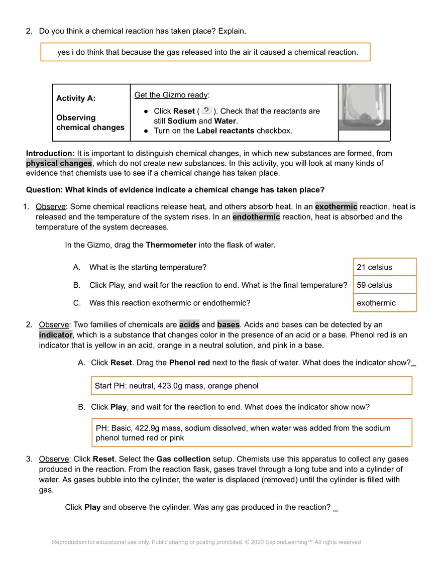 Chemical Changes Virtual Lab - Page 2