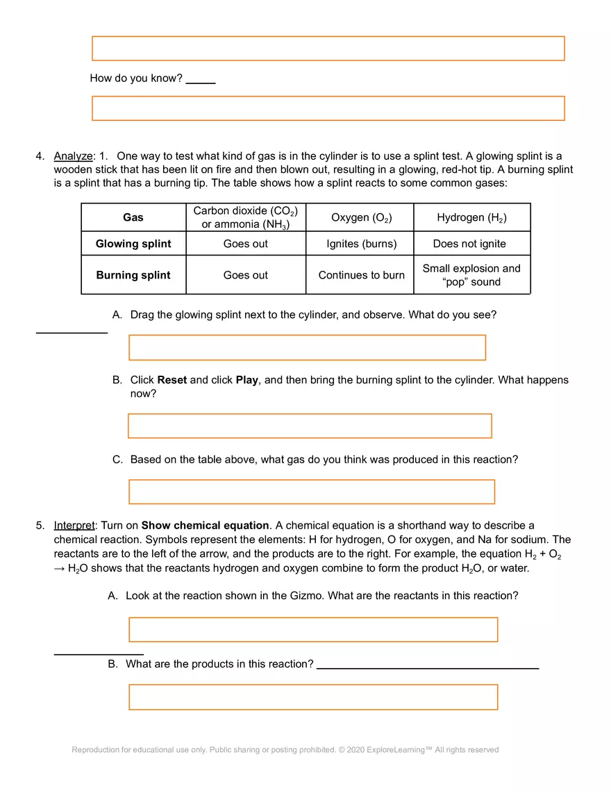 Chemical Changes Virtual Lab - Page 3