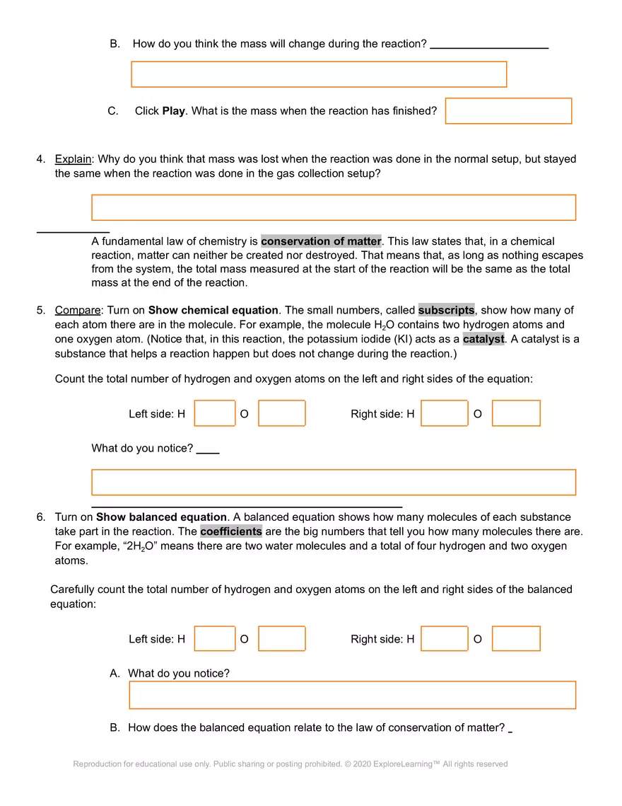 Chemical Changes Virtual Lab - Page 5