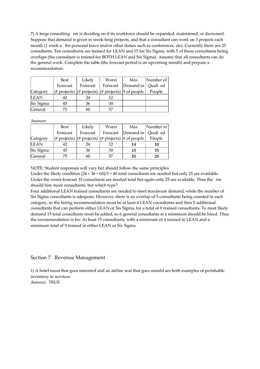 Aggregate Planning and S&OP Answer Key Part 4 - Page 9