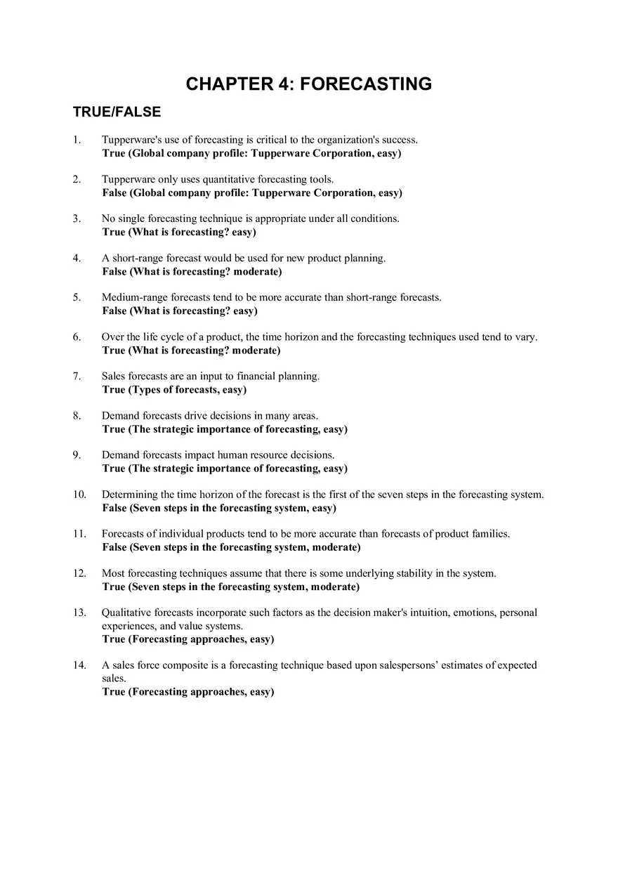 Chapter 4 - Forecasting Answers 1 - Page 1