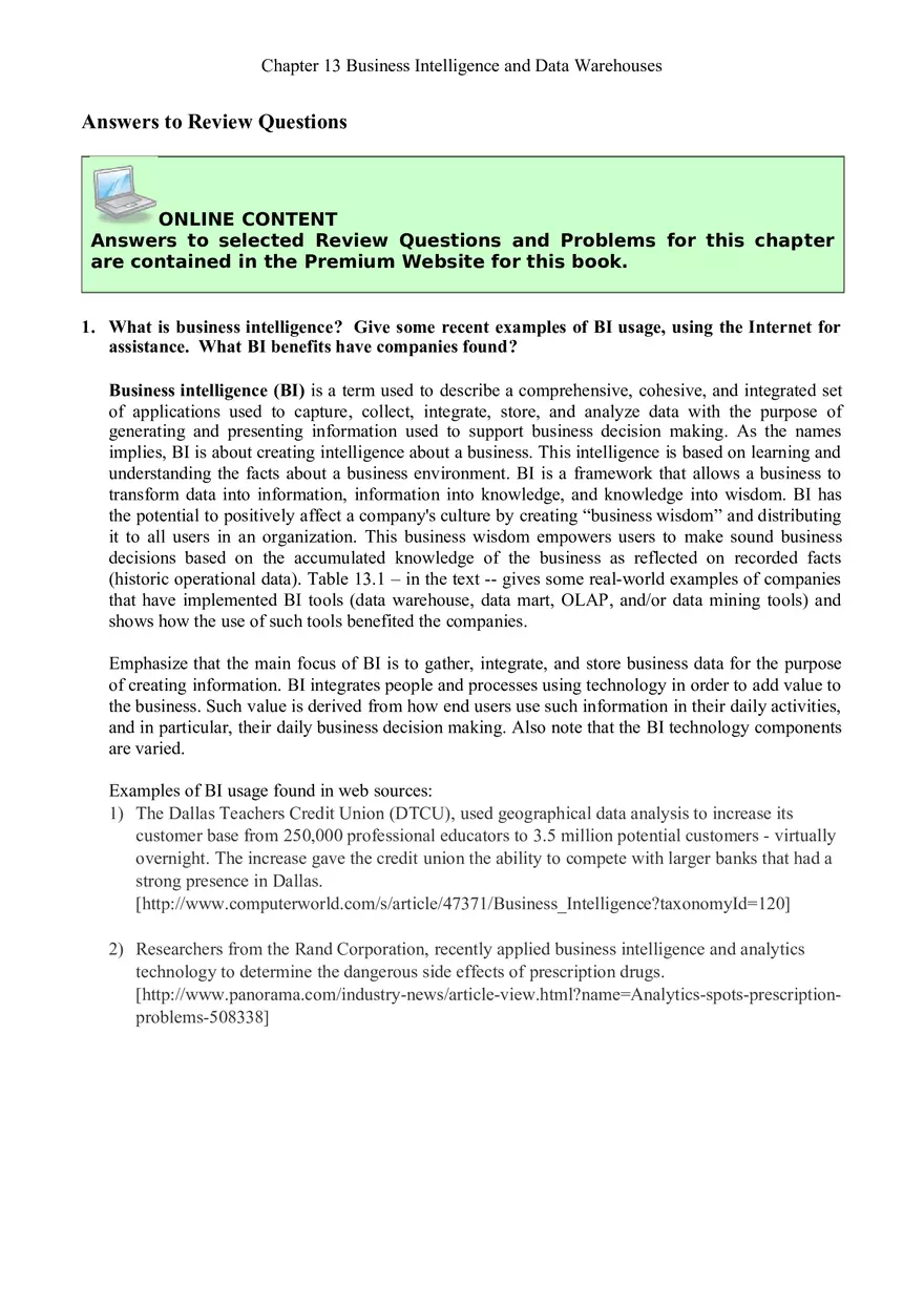 Business Intelligence and Data Warehouses - Page 13