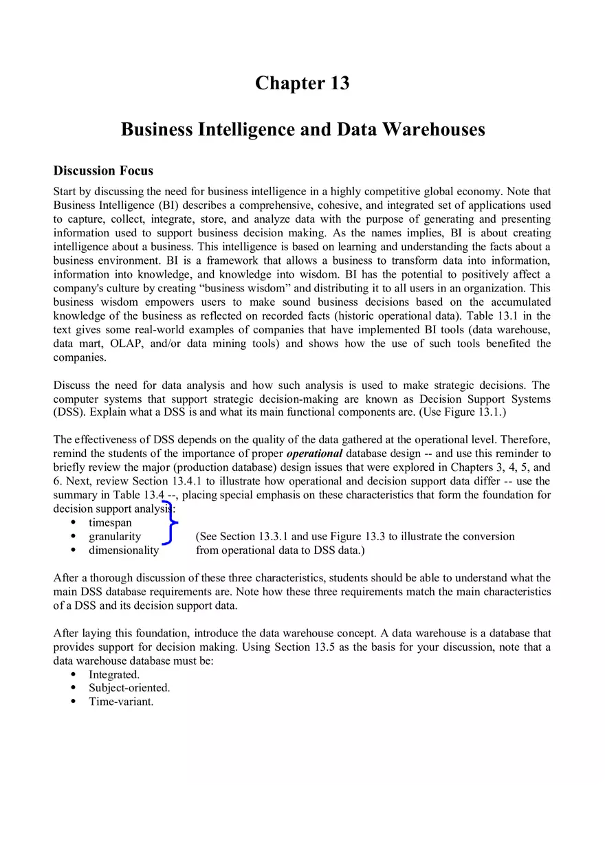 Business Intelligence and Data Warehouses - Page 1