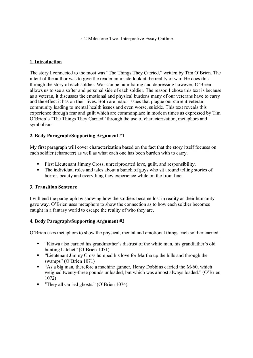 Milestone 2 Outline Worksheet - Page 1