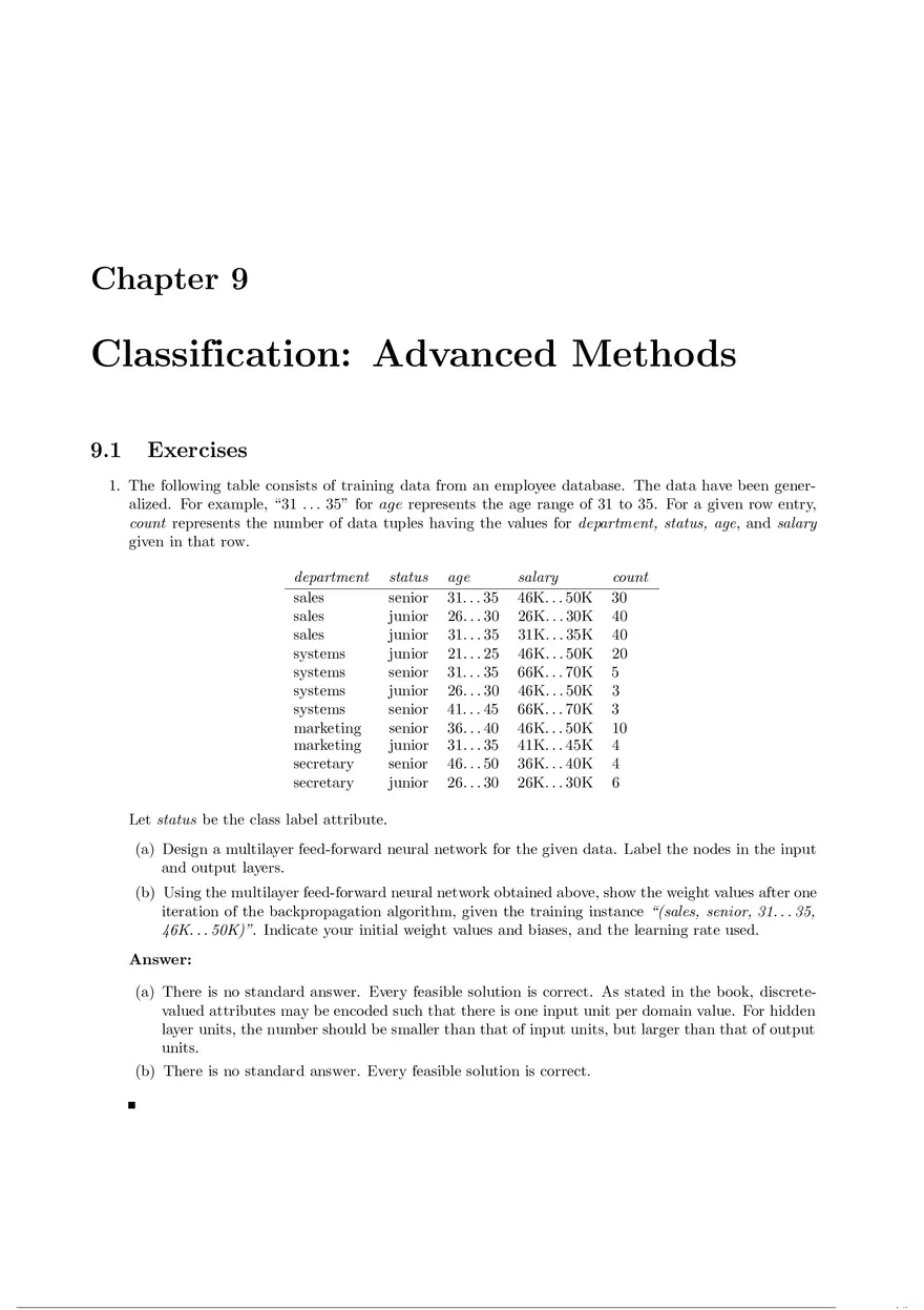 Solution Manual for Data Mining Chapter 9 - Page 1