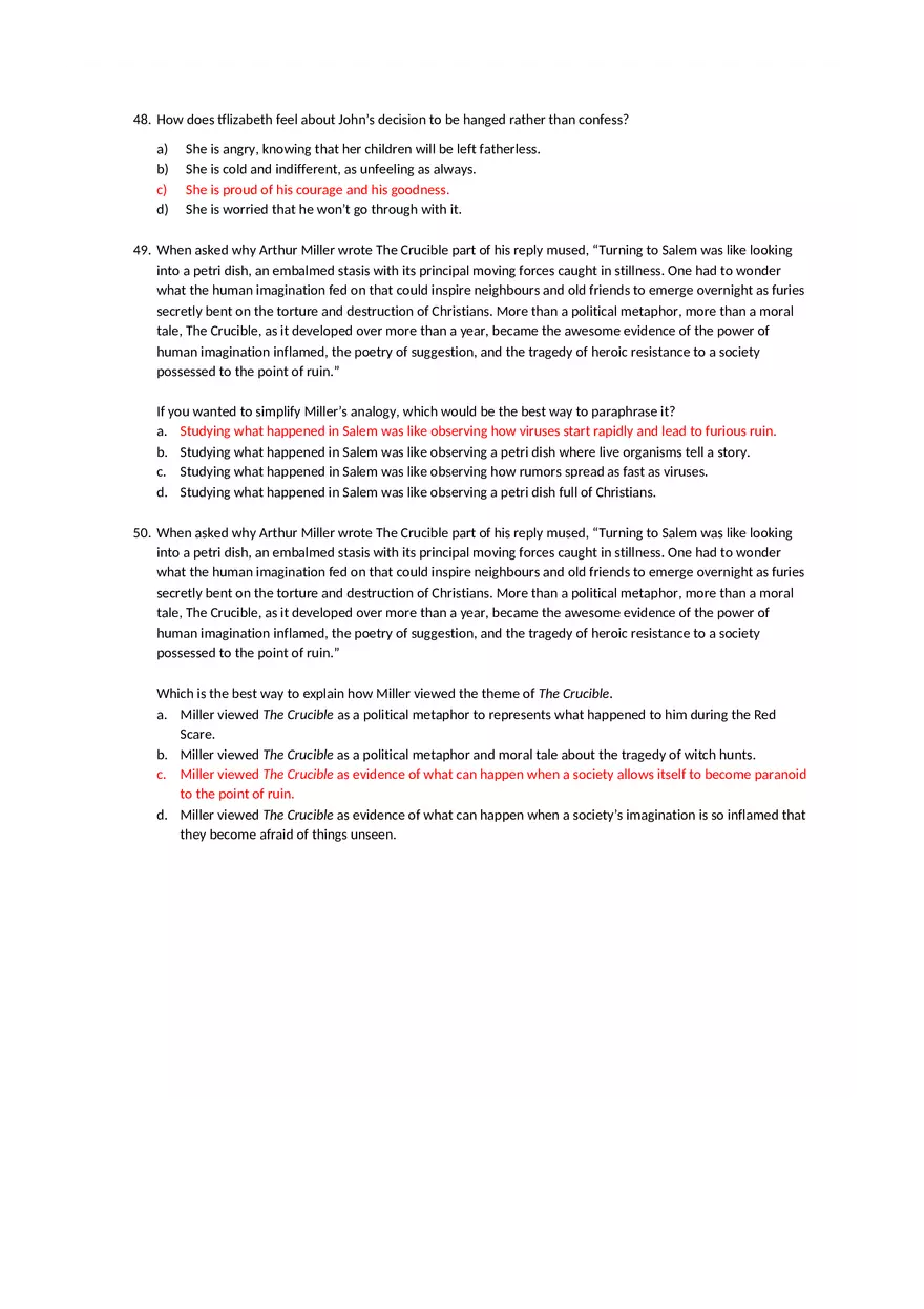 Answer Key The Crucible Test - Page 3
