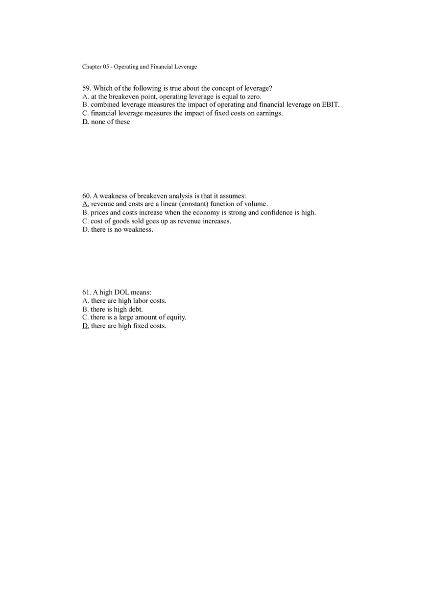 Operating and Financial Leverage Assignment Part 4 - Page 10