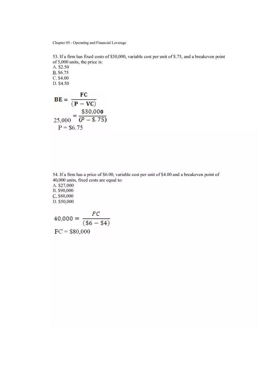 Operating and Financial Leverage Assignment Part 4 - Page 6