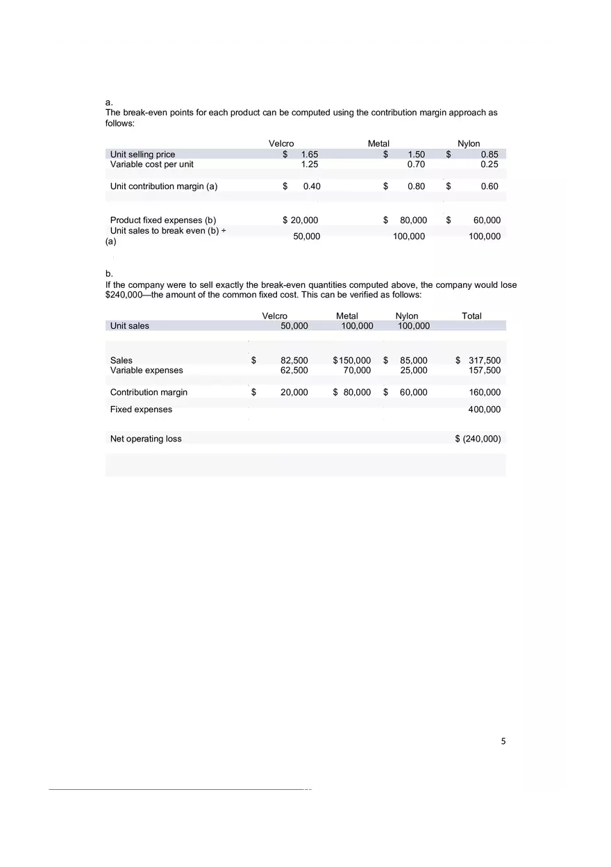 Management Accounting Solutions Week 5 - Page 5