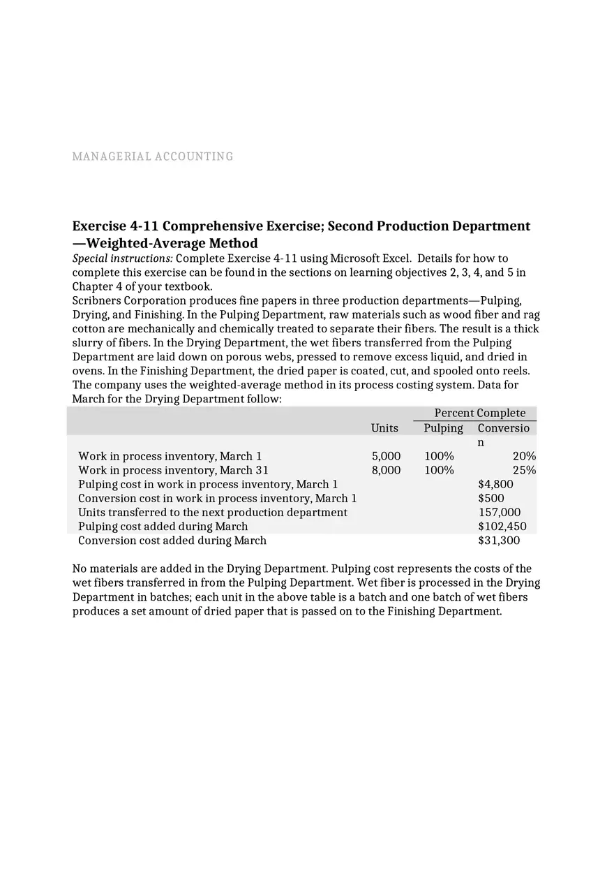 Assignment Second Production Department - Page 1