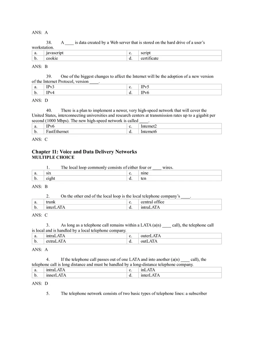 Introduction to Computer Networks Answer Key Part 5 - Page 7