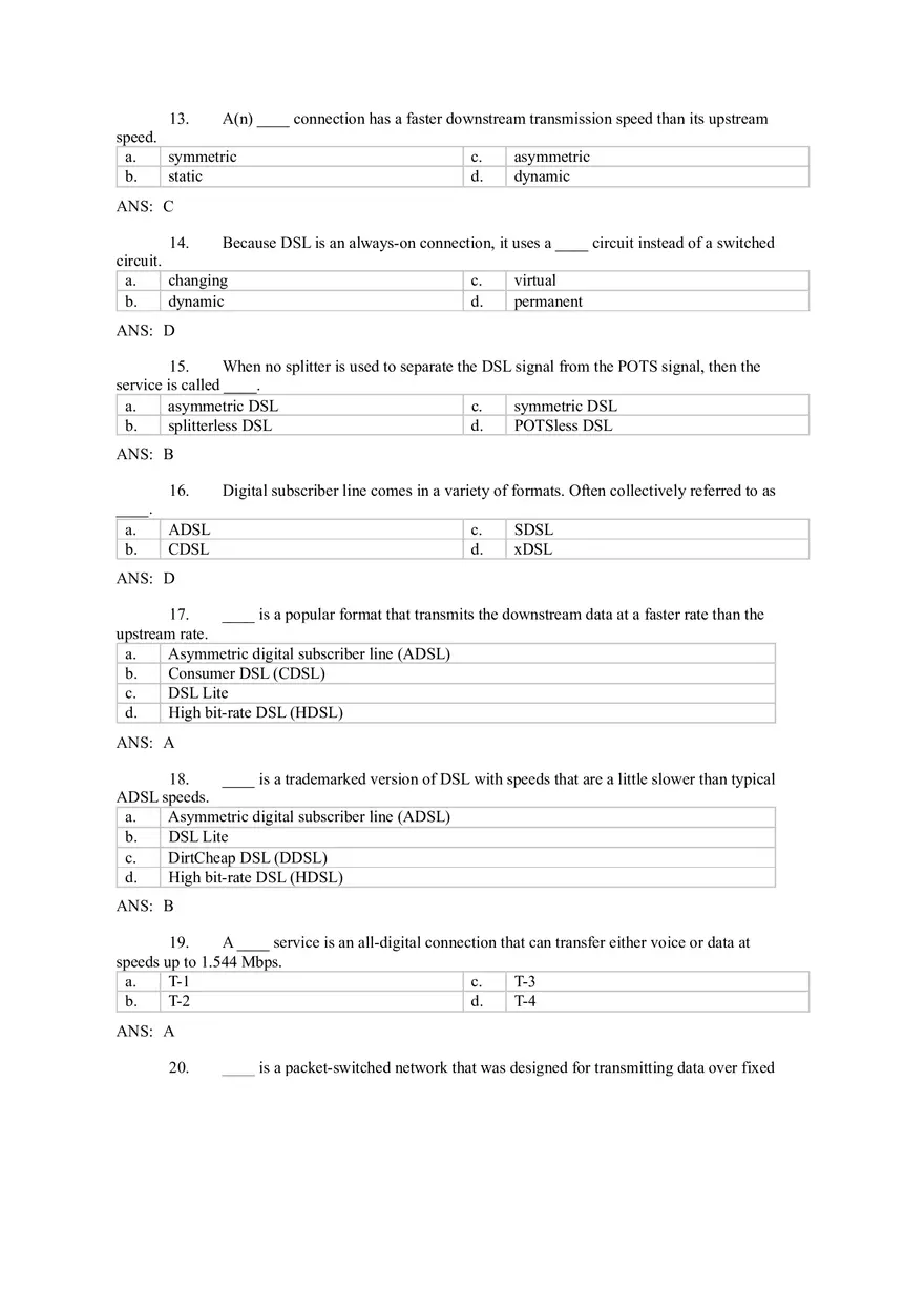 Introduction to Computer Networks Answer Key Part 5 - Page 9
