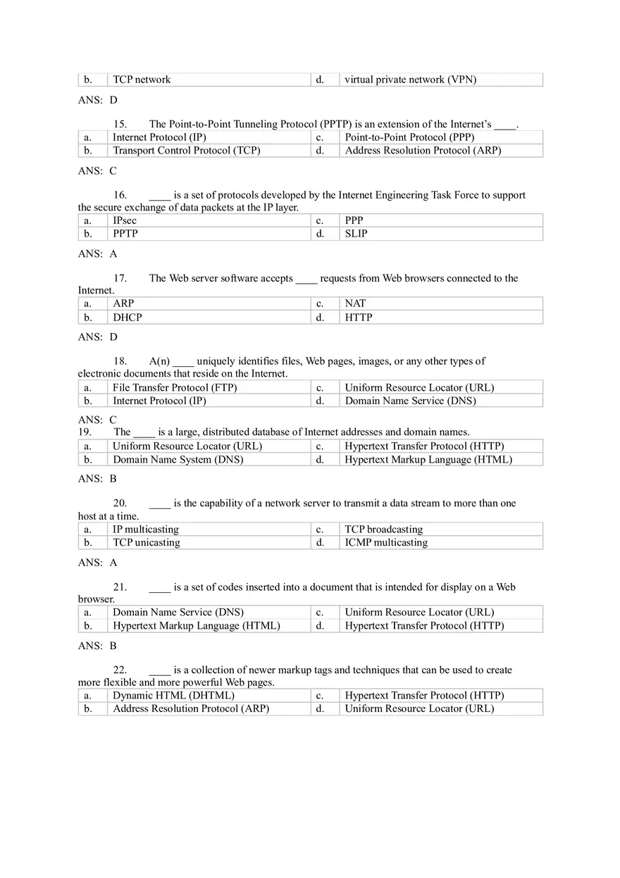 Introduction to Computer Networks Answer Key Part 5 - Page 4