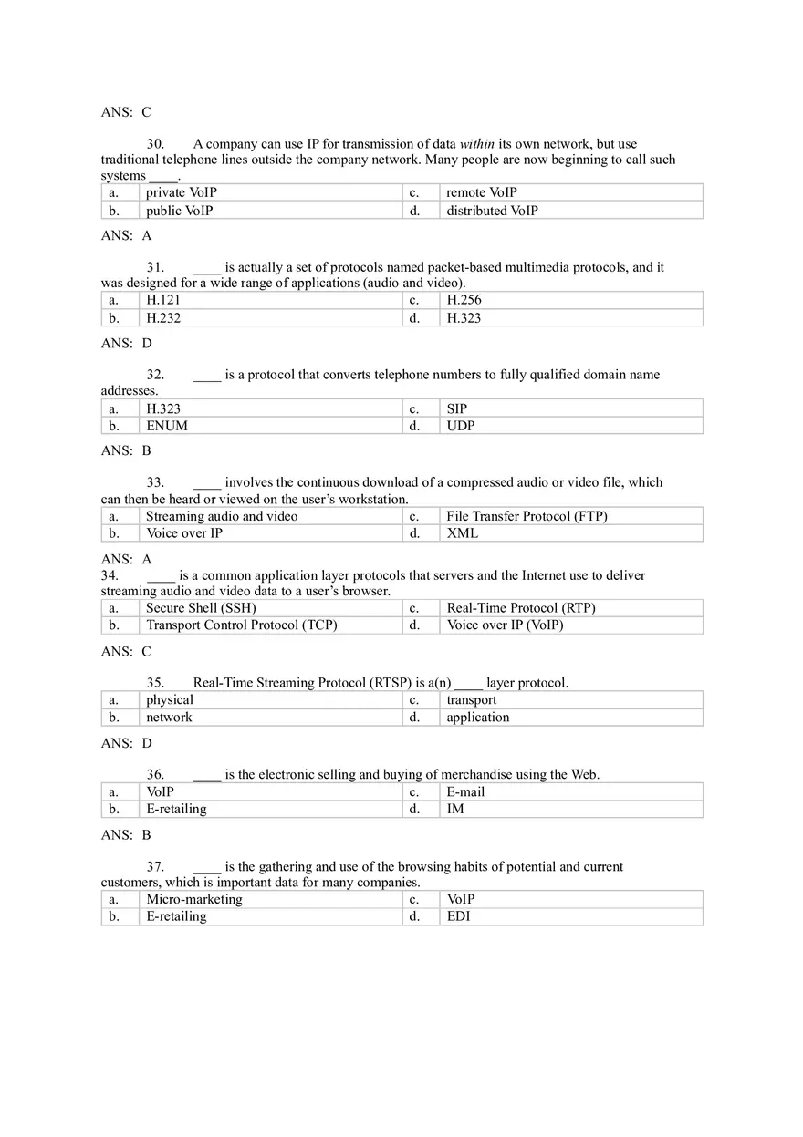 Introduction to Computer Networks Answer Key Part 5 - Page 6