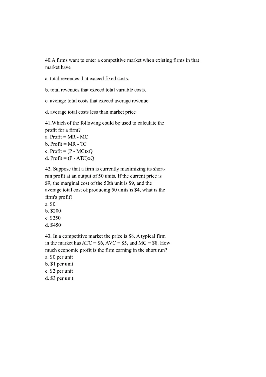 Competitive Markets and Firm Behavior - Key Concepts in Microeconomics - Page 4