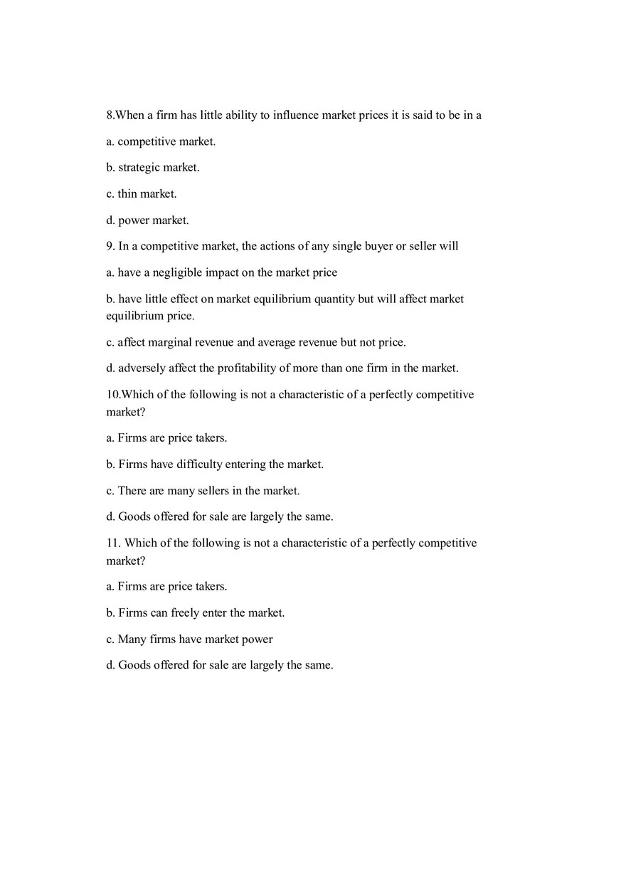 Competitive Markets and Firm Behavior - Key Concepts in Microeconomics - Page 6