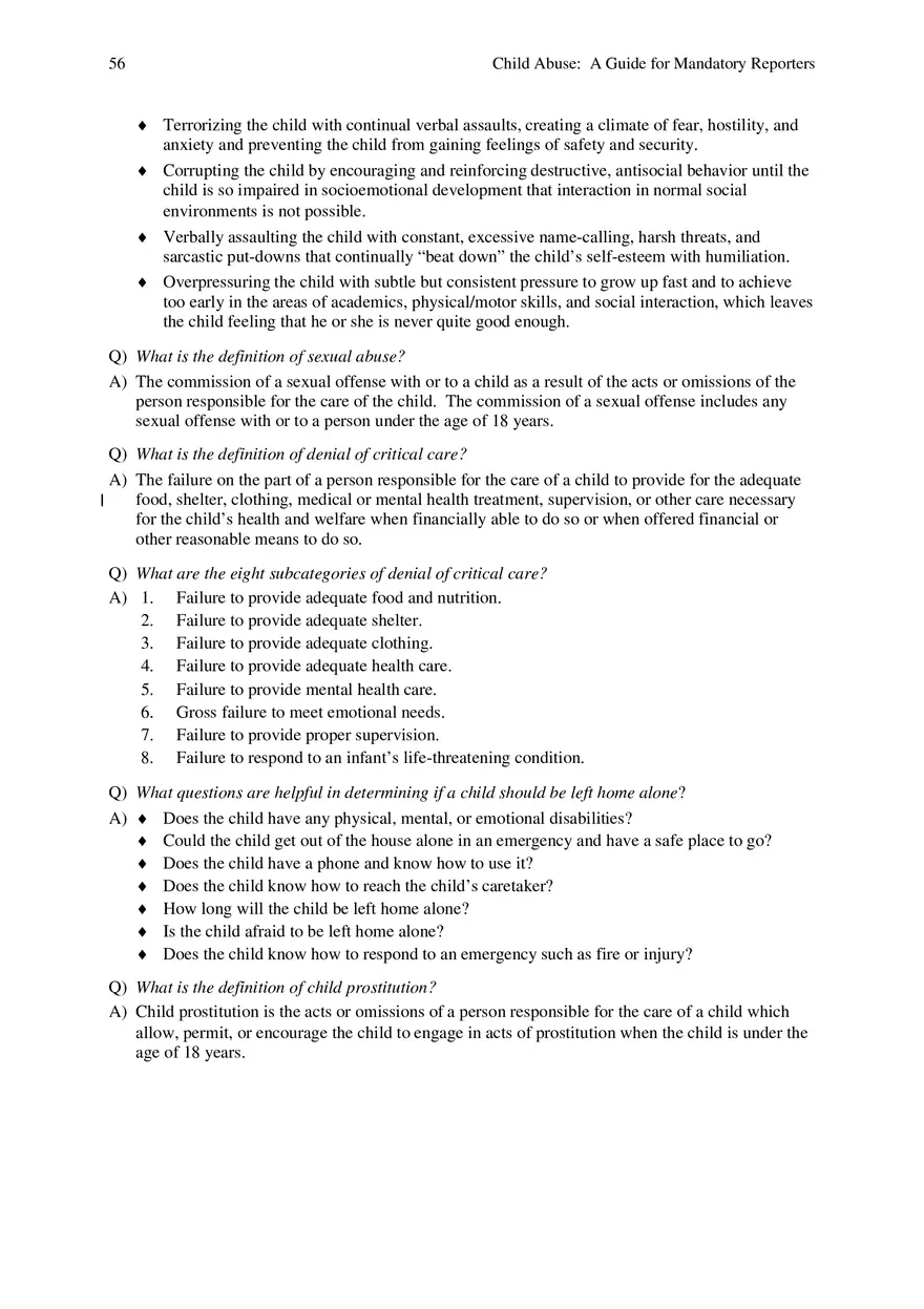 Child Abuse - A Guide for Mandatory Reporters Part 6 - Page 8