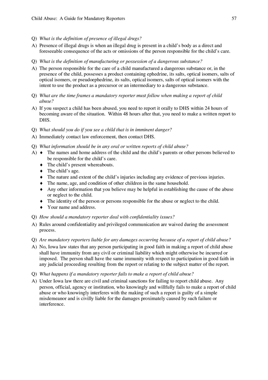 Child Abuse - A Guide for Mandatory Reporters Part 6 - Page 9