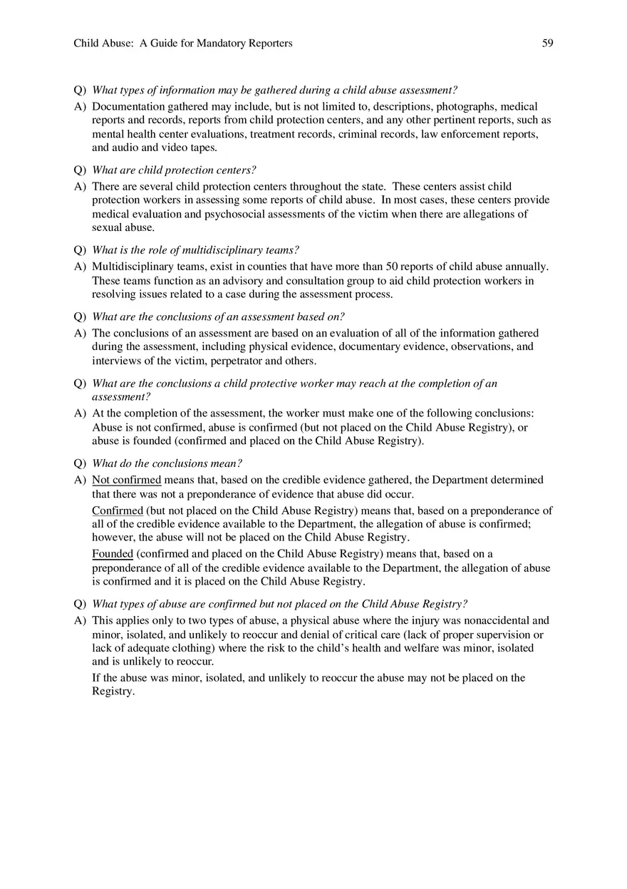 Child Abuse - A Guide for Mandatory Reporters Part 6 - Page 11