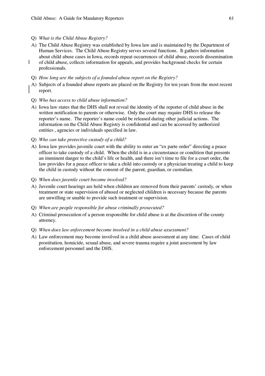 Child Abuse - A Guide for Mandatory Reporters Part 6 - Page 3