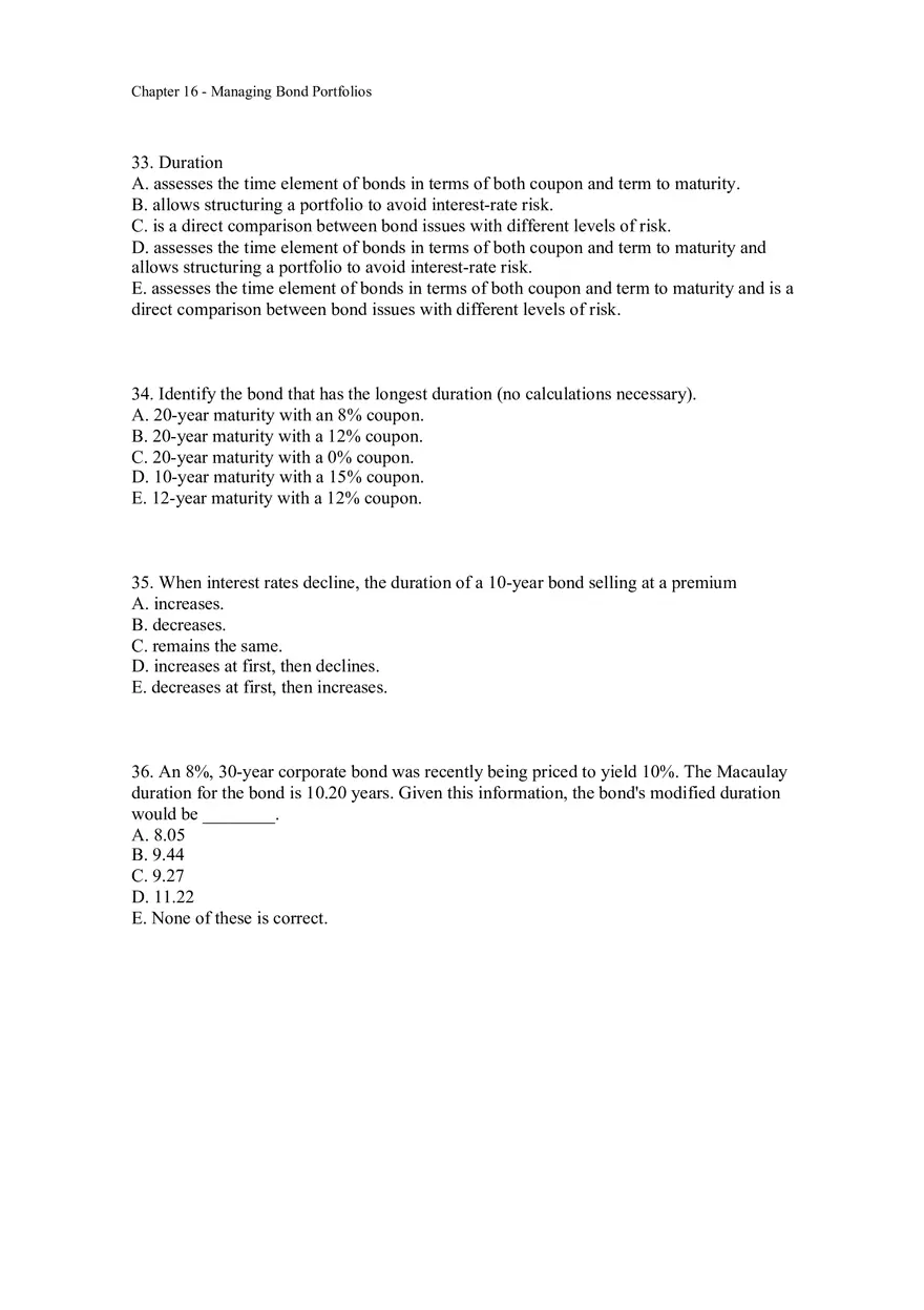 Managing Bond Portfolios Assignment 1 - Page 9