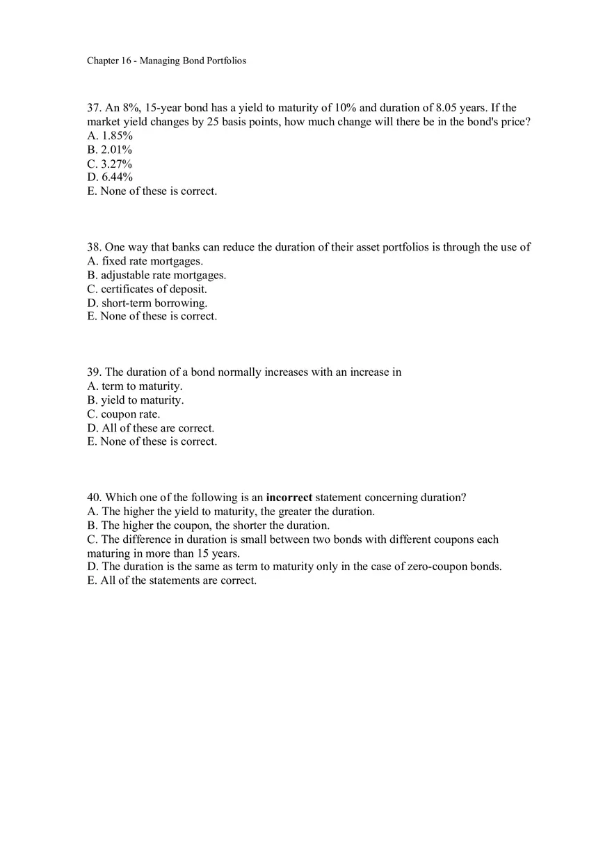 Managing Bond Portfolios Assignment 1 - Page 10