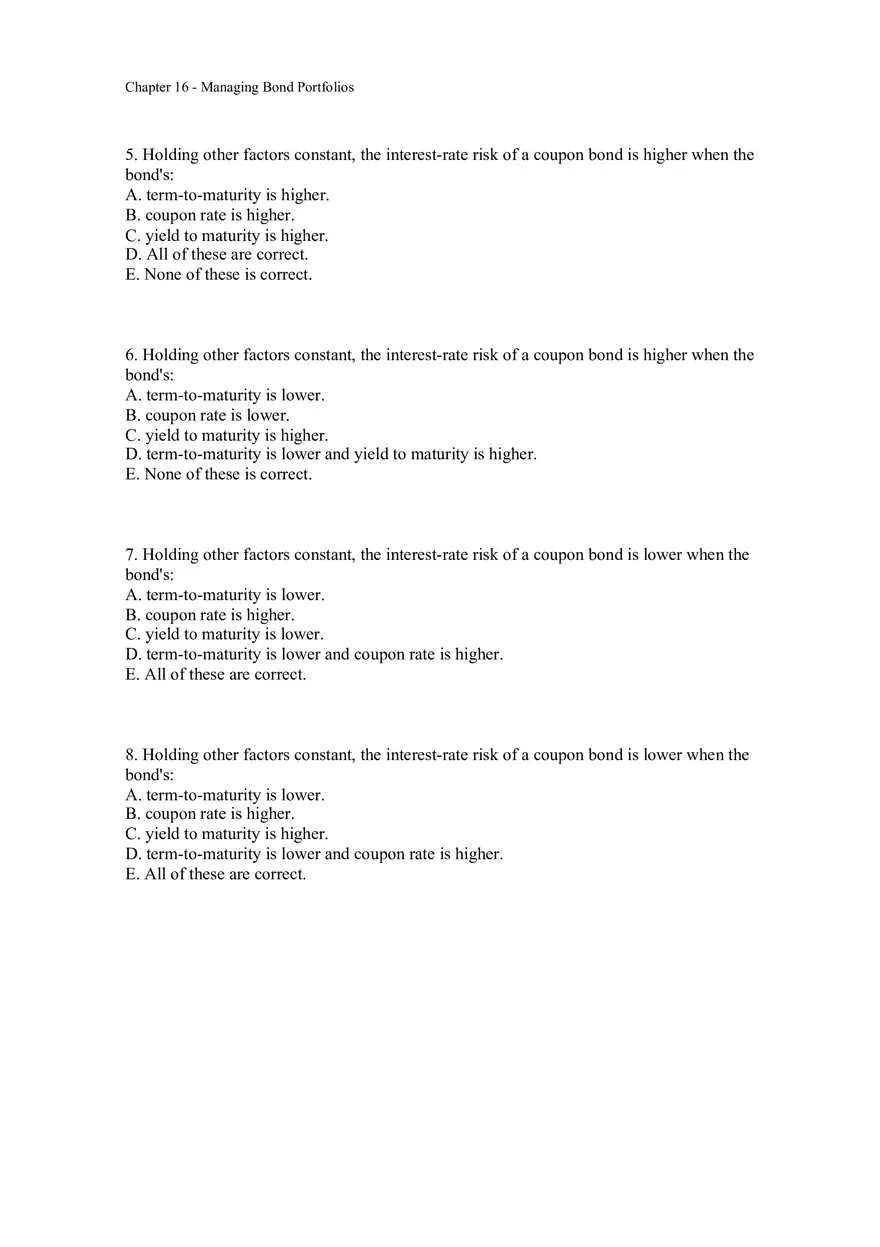Managing Bond Portfolios Assignment 1 - Page 2