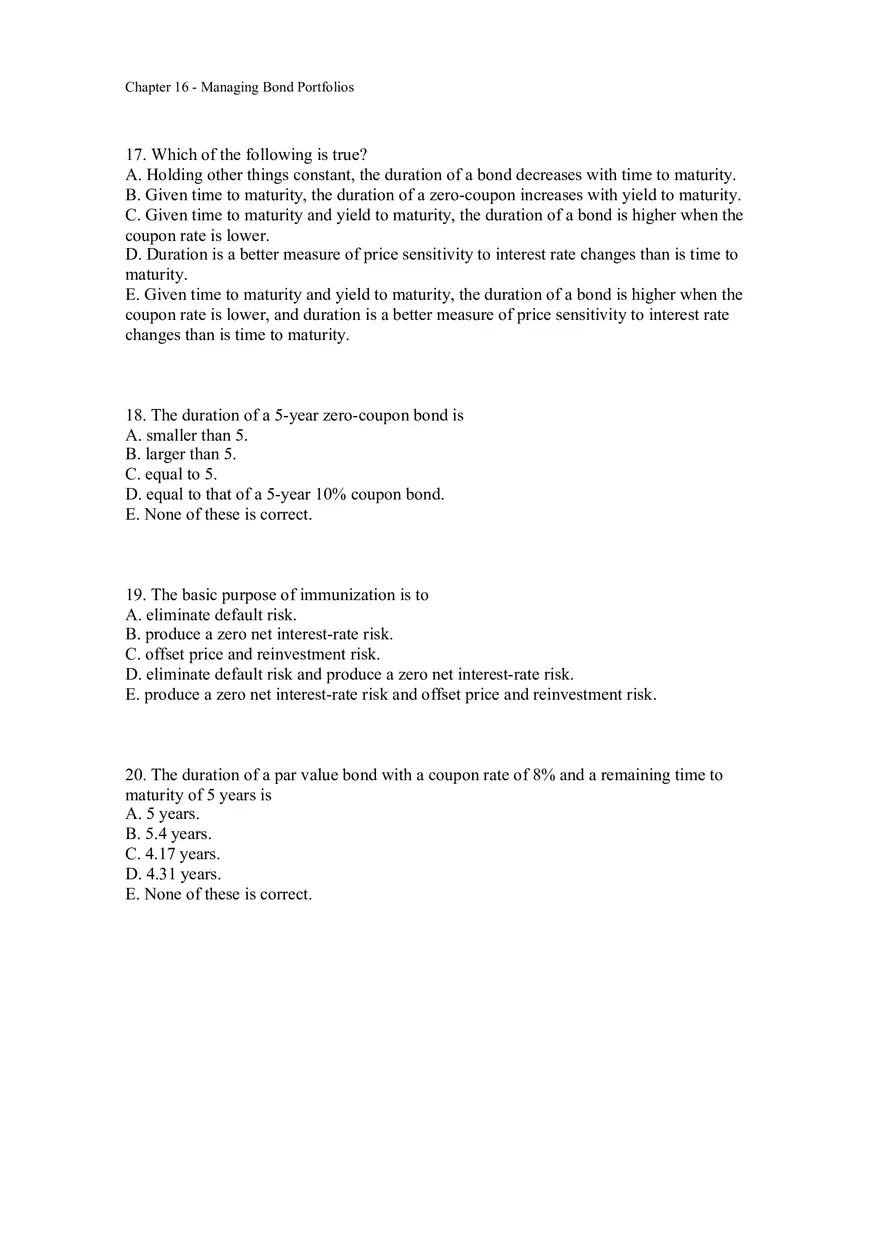 Managing Bond Portfolios Assignment 1 - Page 5