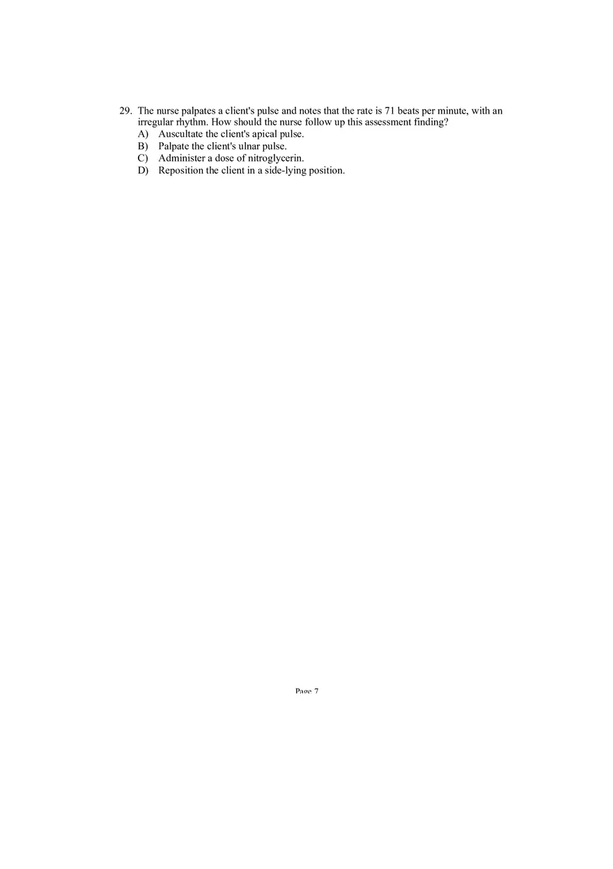 Health Assessment 29 Questions and Answers - Page 8