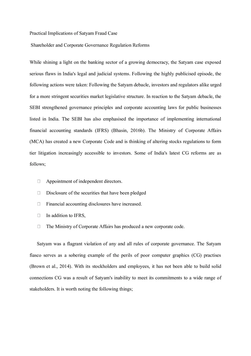 Satyam Fraud Case Study - Page 8