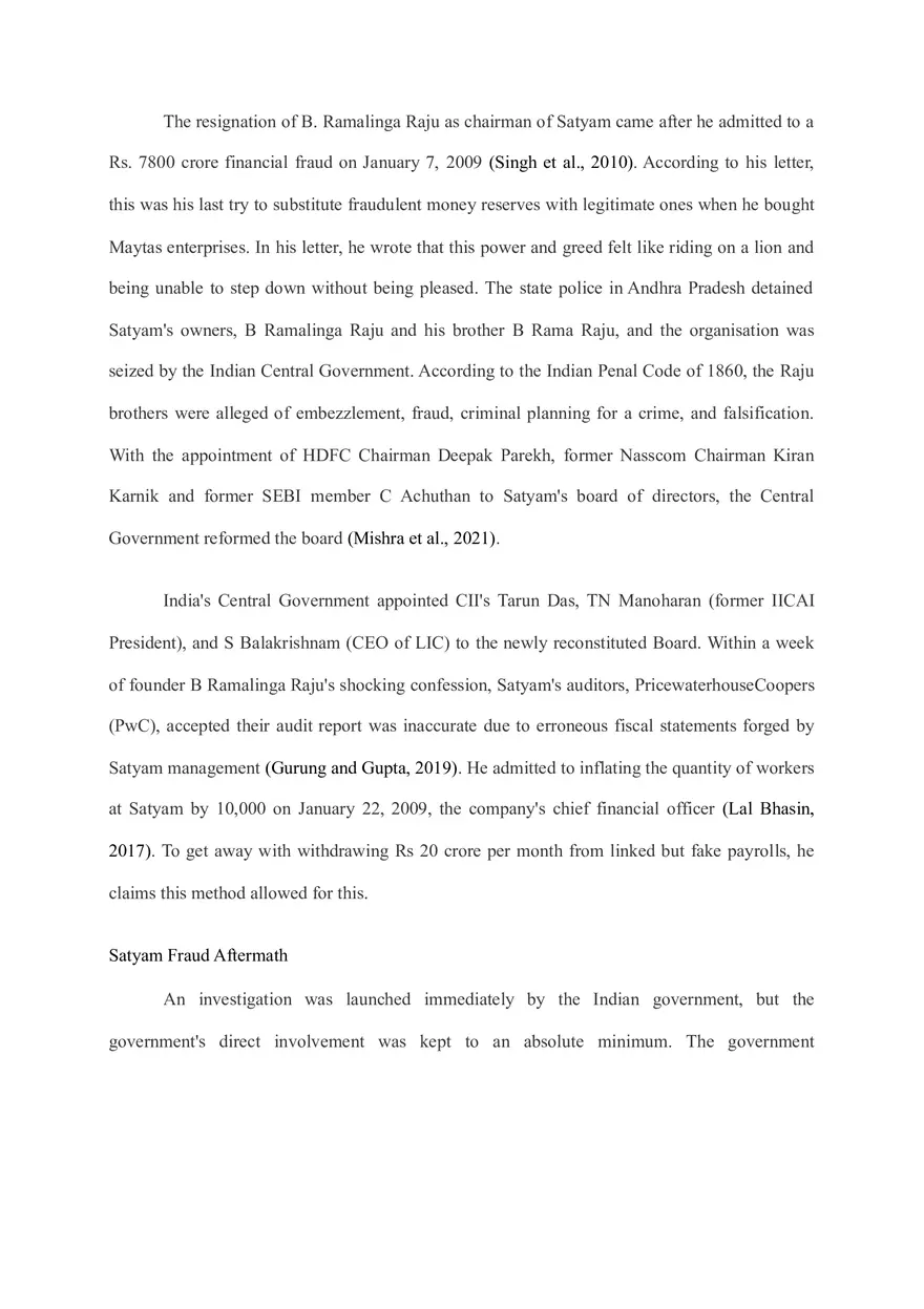Satyam Fraud Case Study - Page 4
