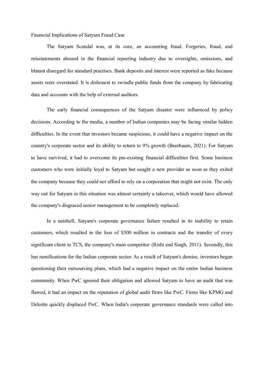 Satyam Fraud Case Study - Page 6