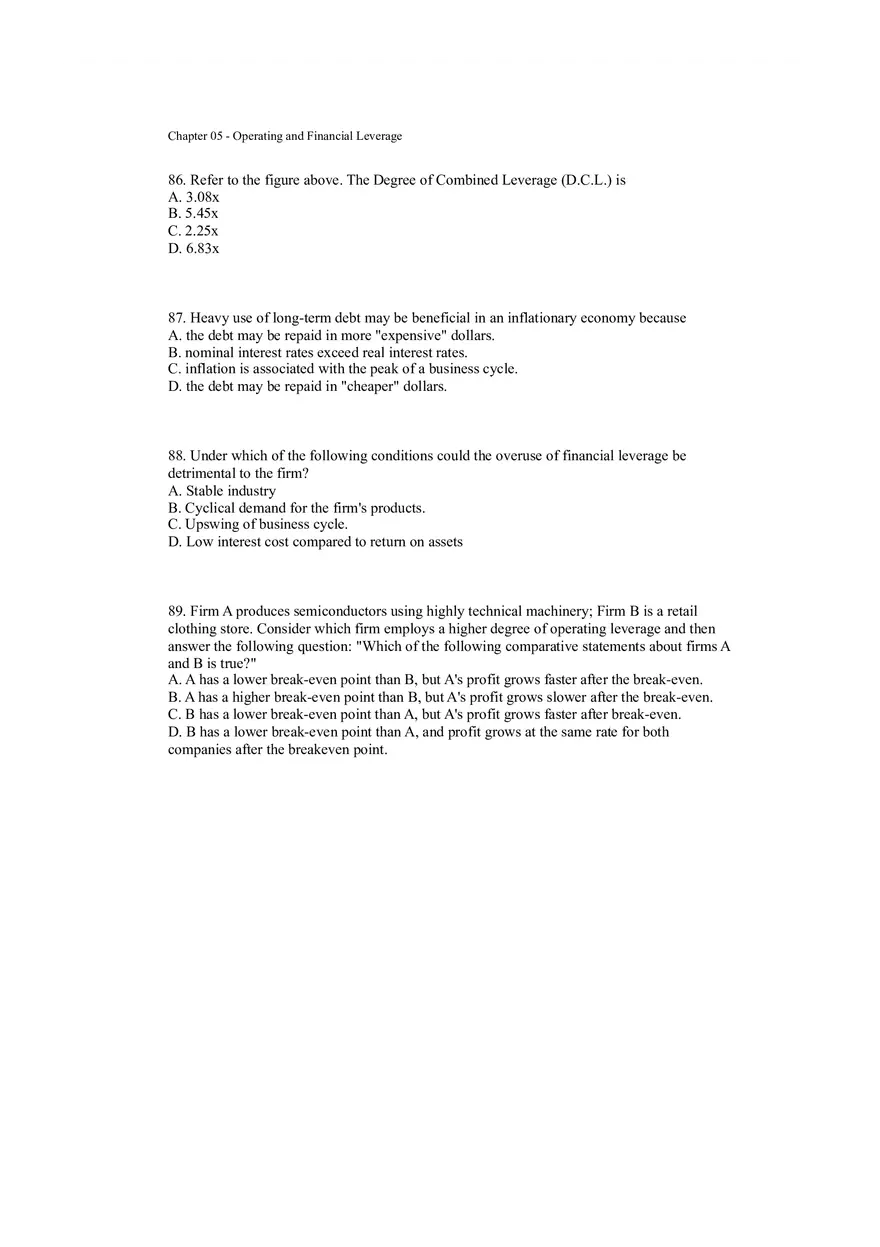 Operating and Financial Leverage Assignment Part 2 - Page 7