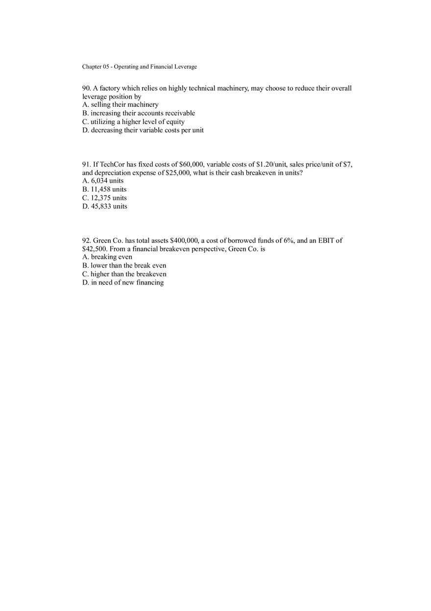 Operating and Financial Leverage Assignment Part 2 - Page 8