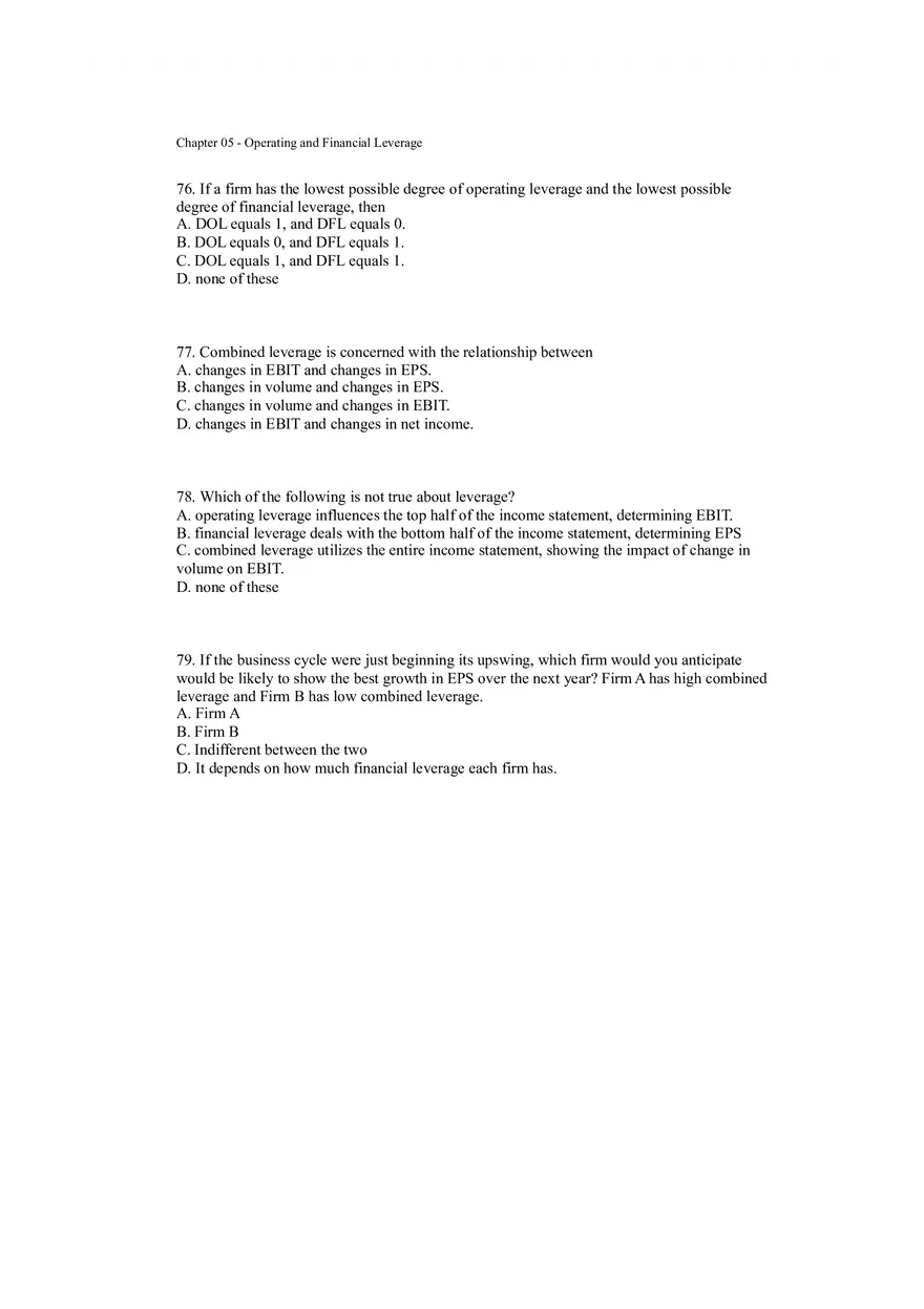 Operating and Financial Leverage Assignment Part 2 - Page 4