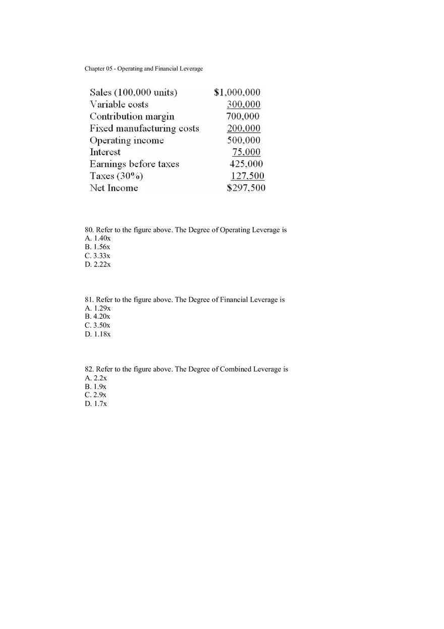 Operating and Financial Leverage Assignment Part 2 - Page 5